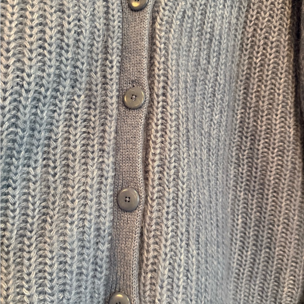 Sézane Vintage Blue V-Neck Achille Cardigan - Picture 10 of 14